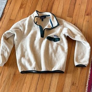 Patagonia Cream and Black Fleece Sweater